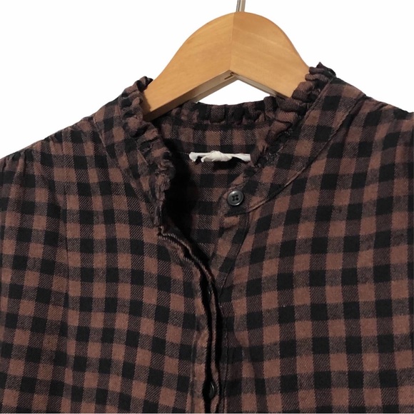 Beach Lunch Lounge Plaid Flannel Popover Blouse - Picture 3 of 13